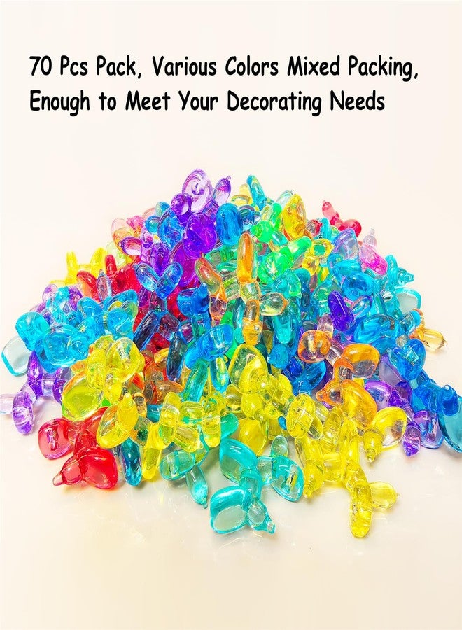 cntjv 70 Pcs Mini Resin Balloon Dog Figurine to Hide Small Acrylic Bulk Balloon Animal Toys Crafts 8 Color Mixed with Holes for Party Favors Statue Decor Charm Keychain - Image 4